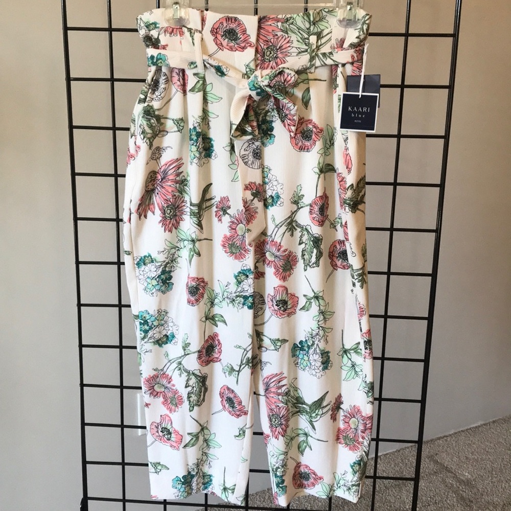 Kaari Blue Floral Waist Pants NWT 2P